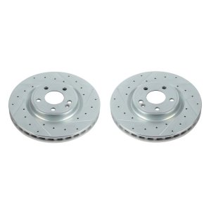 Infiniti QX30 Brake Rotors (2) - Front - PowerStop - Evolution Drilled & Slotted - Silver - `17-`19