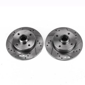 Volkswagen Cabrio Brake Rotors (2) - Rear - PowerStop - Drilled & Slotted - `99-`02