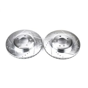 BMW 3 Series Brake Rotors (2) - Front - PowerStop - Evolution Drilled & Slotted - Silver - `01-`06 BMW 3 Series Brake Rotors (2) - Front - PowerStop - Evolution Drilled & Slotted - Silver - `01-`06