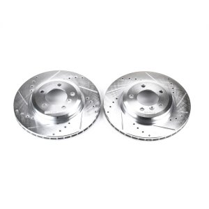 BMW 3 Series Brake Rotors (2) - Front - PowerStop - Evolution Drilled & Slotted - Silver - `01-`06 BMW 3 Series Brake Rotors (2) - Front - PowerStop - Evolution Drilled & Slotted - Silver - `01-`06
