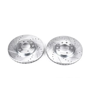 Saab 9-3 Brake Rotors (2) - Front - PowerStop - Evolution Drilled & Slotted - `03-`11