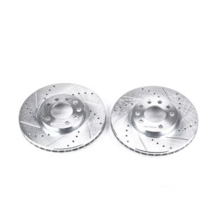 Saab 9-3 Brake Rotors (2) - Front - PowerStop - Evolution Drilled & Slotted - `03-`11