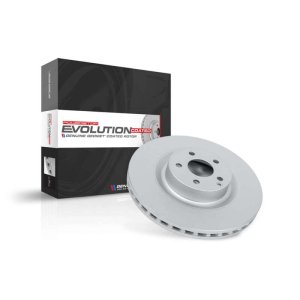 Land Rover LR4 Brake Rotor (1) - Front - PowerStop - Evolution High-Carbon Fully Coated (GEOMET) - Silver - `10-`16