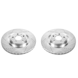 Audi S4 Brake Rotors (2) - Front - PowerStop - Drilled & Slotted Evolution - `10-`11