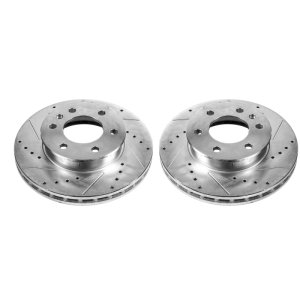 Dodge Sprinter 2500 Brake Rotors (2) - Front - PowerStop - Evolution Drilled & Slotted Rotors - Silver - `07-`09