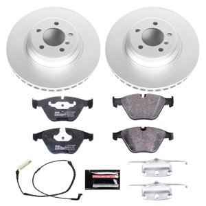 BMW 7 Series Brake Kit - Front - PowerStop - Genuine Geomet Coated Rotors + ECE-R90 Brake Pads - `02-`05