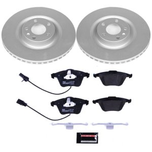 Audi S4 Brake Kit - Front - PowerStop - Genuine Geomet Coated Rotors, ECE-R90 Certified Pads - `04-`09