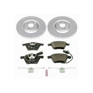 Audi S4 Brake Kit - Front - PowerStop - Genuine Geomet Coated Rotors, ECE-R90 Certified Pads - `04-`09