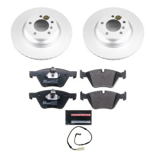 BMW 3 Series Brake Kit - Front - PowerStop - Genuine Geomet Coated Rotors + ECE-R90 Pads - 2006