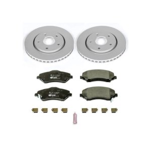 Chrysler Town & Country Brake Kit - Front - PowerStop - Genuine Geomet Coated Rotors + ECE-R90 Certified Pads - `08-`16