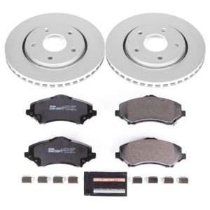 Chrysler Town & Country Brake Kit - Front - PowerStop - Genuine Geomet Coated Rotors + ECE-R90 Certified Pads - `08-`16