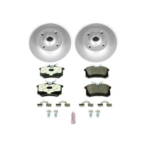 Volkswagen Cabrio Brake Kit - Rear - PowerStop - Genuine Geomet Coated Rotors + ECE-R90 Certified Pads - `99-`02