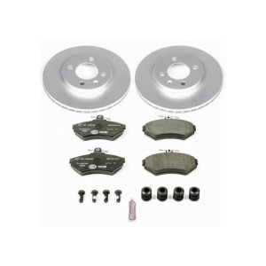 Volkswagen Cabrio Brake Kit - Front - PowerStop - EURO-STOP Kit: Genuine GEOMET Coated Rotors + ECE-R90 Certified Pads - `95-`02