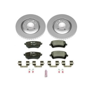 Audi S4 Brake Kit - Rear - PowerStop - Genuine Geomet Coated Rotors + ECE-R90 Certified Pads - `04-`09
