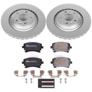 Audi A6 Quattro Brake Kit - Rear - PowerStop - Genuine Geomet Coated Rotors + ECE-R90 Certified Pads - `05-`11