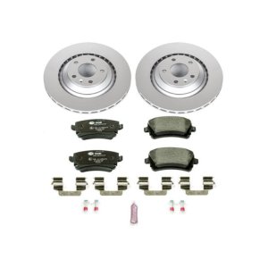 Audi A6 Quattro Brake Kit - Rear - PowerStop - Genuine Geomet Coated Rotors + ECE-R90 Certified Pads - `05-`11