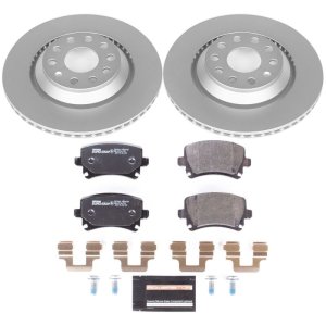 Volkswagen CC Brake Kit - Rear - PowerStop - Euro-Stop Kit: Genuine Geomet Coated Rotors + ECE-R90 Certified Pads - `09-`17