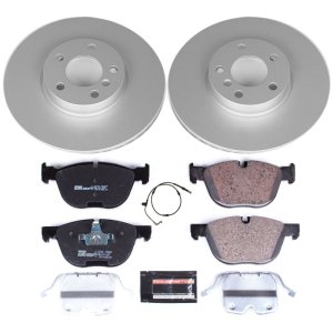 BMW X5 Brake Kit - Front - PowerStop - Genuine Geomet Coated Rotors + ECE-R90 Certified Pads + Hardware - `07-`10