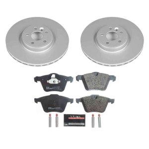 Volvo S60 Brake Kit - Front - PowerStop - Genuine Geomet Coated Rotors + ECE-R90 Certified Pads - `15-`18