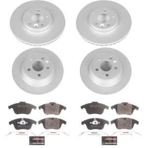 Volvo S60 Brake Kit - Front - PowerStop - Genuine Geomet Coated Rotors + ECE-R90 Brake Pads - `15-`18
