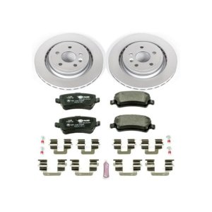 Volvo S60 Brake Kit - Rear - PowerStop - Genuine Geomet Coated Rotors + ECE-R90 Certified Pads - `11-`18