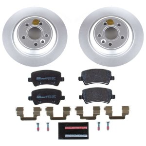 Volvo S60 Brake Kit - Rear - PowerStop - Geomet Coated Rotors + ECE-R90 Pads - `11-`18