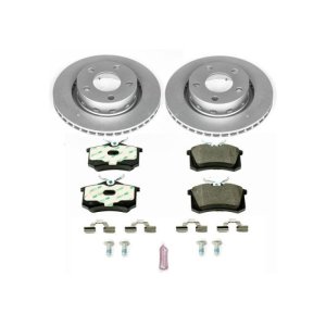 Audi S6 Brake Kit - Rear - PowerStop - Genuine Geomet Coated Rotors + ECE-R90 Certified Pads - `02-`04
