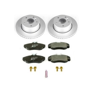 Land Rover Discovery Brake Kit - Front - PowerStop - Genuine Geomet Coated Rotors + ECE-R90 Brake Pads - `99-`04