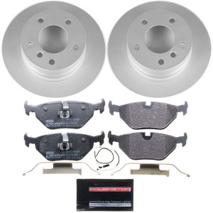BMW Z4 Brake Kit - Rear - PowerStop - Geomet Coated Rotors + ECE-R90 Pads + Hardware - `03-`05