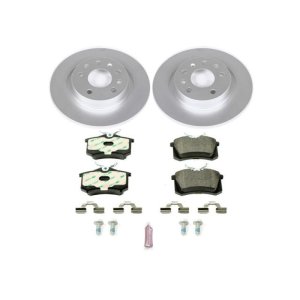 Audi A6 Brake Kit - Rear - PowerStop - Genuine Geomet Coated Rotors + ECE-R90 Certified Pads - `98-`04