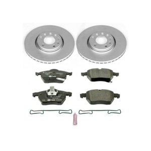 Saab 9-3 Brake Kit - Front - PowerStop - Genuine Geomet Coated Rotors + ECE-R90 Pads - `99-`02