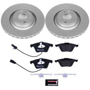 Audi A6 Quattro Brake Kit - Front - PowerStop - Genuine Geomet Coated Rotors + ECE-R90 Certified Pads - `05-`11