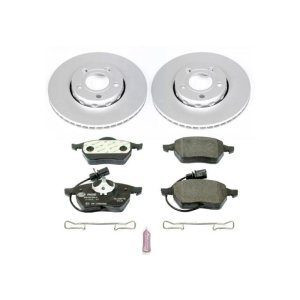 Audi A4 Brake Kit - Front - PowerStop - Genuine Geomet Coated Rotors + ECE-R90 Certified Pads - `99-`04