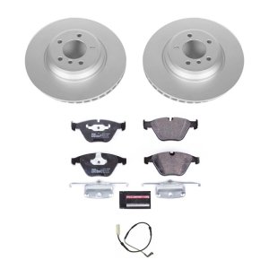 BMW 335i Brake Kit - Front - PowerStop - Genuine Geomet Coated Rotors + ECE-R90 Certified Pads - `07-`10