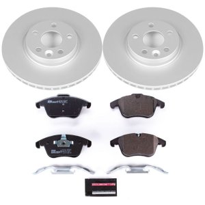 Volvo V70 Brake Pads + Rotors - Front - PowerStop - Euro-Stop: GEOMET Coated Rotors + ECE-R90 Pads - `08-`10