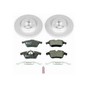 Volvo V70 Brake Pads + Rotors - Front - PowerStop - Euro-Stop: GEOMET Coated Rotors + ECE-R90 Pads - `08-`10