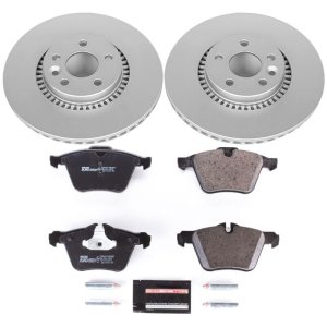 Volvo S60 Brake Kit - Front - PowerStop - Genuine Geomet Coated Rotors + ECE-R90 Certified Pads - `11-`14