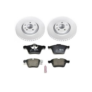 Volvo S60 Brake Kit - Front - PowerStop - Genuine Geomet Coated Rotors + ECE-R90 Certified Pads - `11-`14