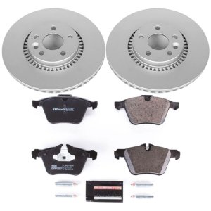 Volvo S60 Brake Kit - Front - PowerStop - Genuine Geomet Coated Rotors + ECE-R90 Certified Pads - `11-`14