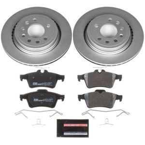 Saab 9-3 Brake Kit - Rear - PowerStop - Genuine Geomet Coated Rotors + ECE-R90 Brake Pads - `08-`11