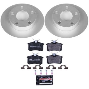 Volkswagen Passat Brake Kit - Rear - PowerStop - Genuine Geomet Coated Rotors + ECE-R90 Pads - `99-`05