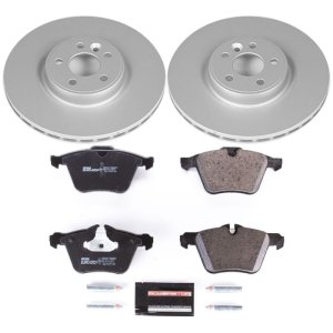 Volvo S60 Brake Kit - Front - PowerStop - Genuine Geomet Coated Rotors + ECE-R90 Certified Pads - `13-`14