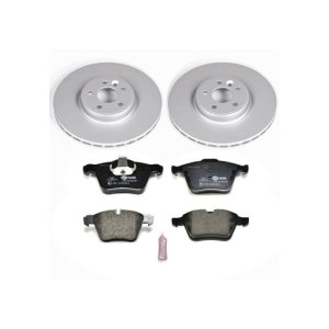 Volvo S60 Brake Kit - Front - PowerStop - Genuine Geomet Coated Rotors + ECE-R90 Certified Pads - `13-`14