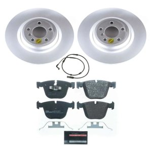 BMW 7 Series Brake Kit - Rear - PowerStop - Genuine Geomet Coated Rotors, ECE-R90 Certified Pads with Hardware - `09-`10