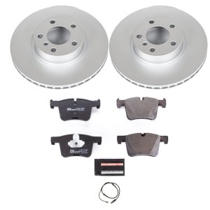 BMW X3 Brake Kit - Front - PowerStop - Genuine GEOMET Coated Rotors + ECE-R90 Brake Pads + Hardware Kit - `11-`17