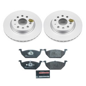 Volkswagen Jetta Brake Kit - Front - PowerStop - Geomet Coated Rotors + ECE-R90 Brake Pads - `11-`15
