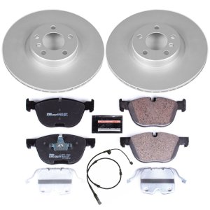 BMW X5 Brake Kit - Front - PowerStop - Genuine Geomet Coated Rotors + ECE-R90 Certified Pads + Hardware Kit - `11-`13