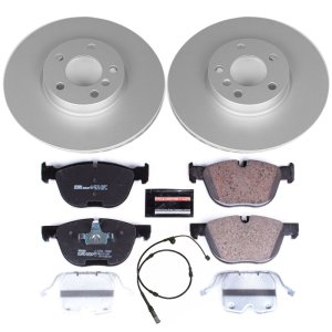 BMW X5 Brake Kit - Front - PowerStop - Genuine Geomet Coated Rotors + ECE-R90 Certified Pads - `11-`18