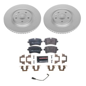 Audi A6 Brake Kit - Rear - PowerStop - Genuine Geomet Rotors + ECE-R90 Pads - `14-`18