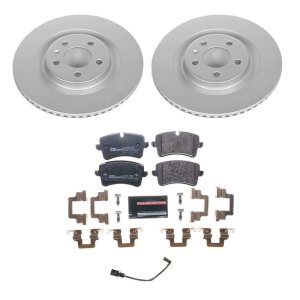 Audi A6 Brake Kit - Rear - PowerStop - Genuine Geomet Rotors + ECE-R90 Pads - `14-`18